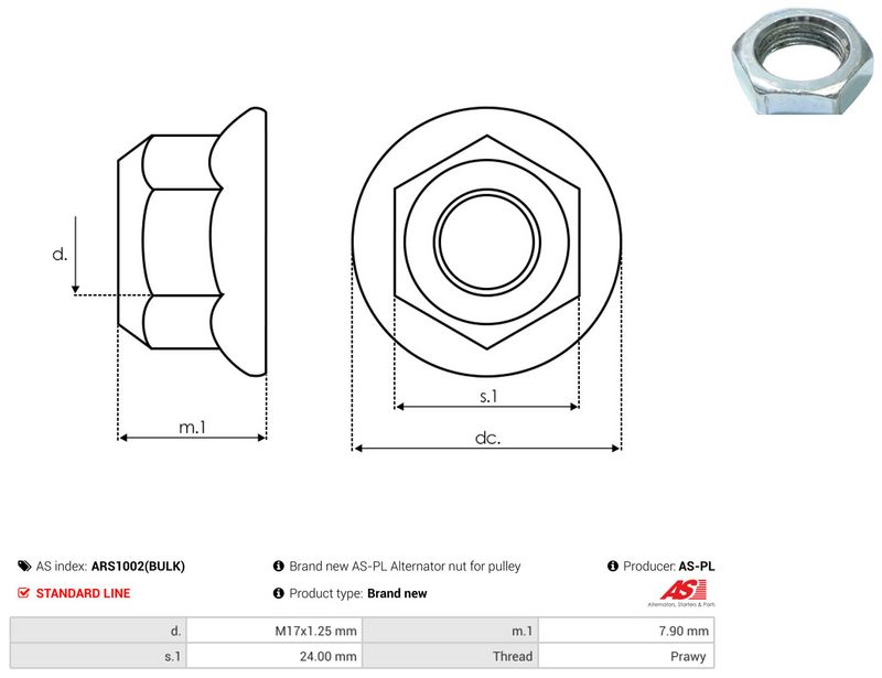AS-PL ARS1002(BULK) Repair Set, alternator