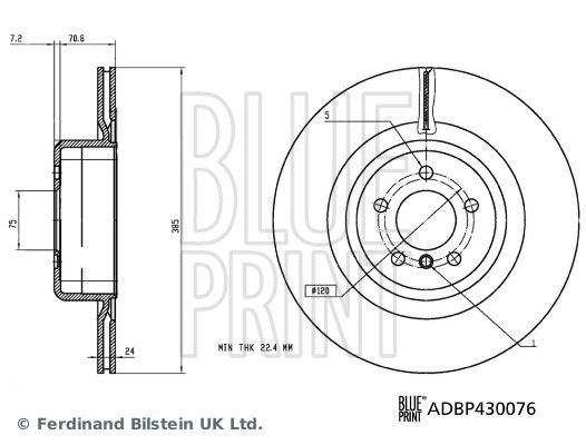 BLUE PRINT ADBP430076 Brake Disc
