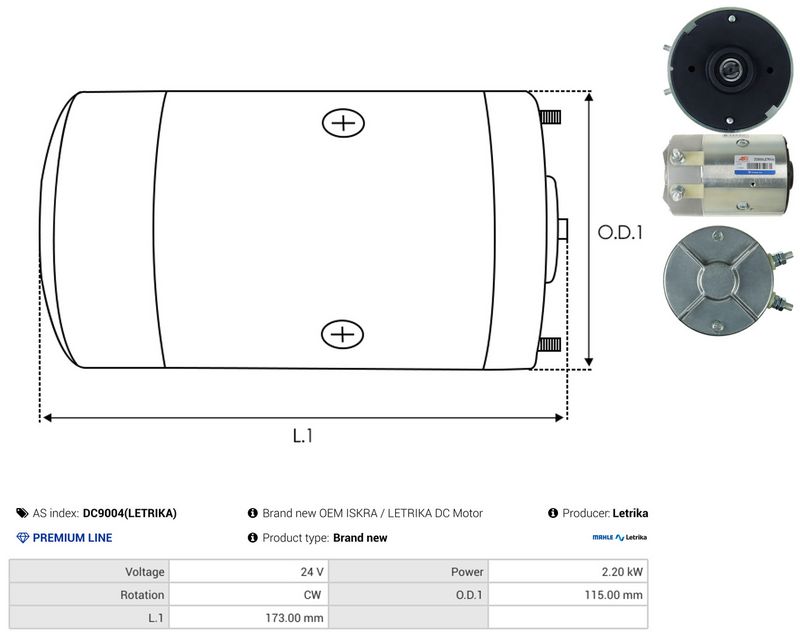 AS-PL DC9004(LETRIKA) Electric Motor