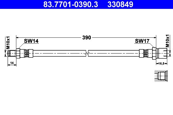 Furtun frana 83.7701-0390.3 ATE