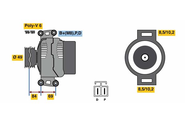 Bosch Alternator 0 986 081 300