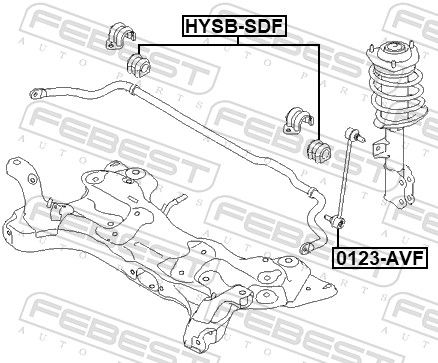 Опора, стабілізатор, Febest HYSB-SDF