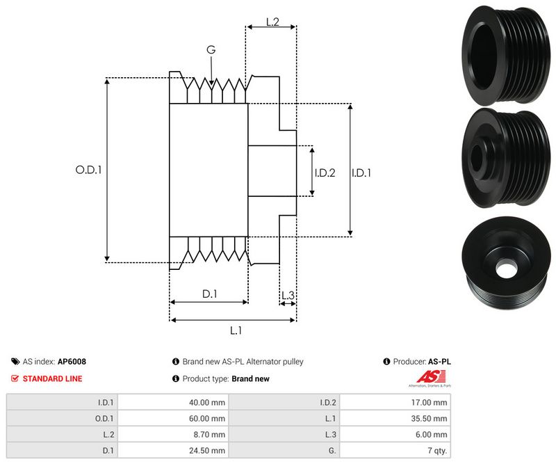 Rihmaratas, generaator, AS-PL AP6008