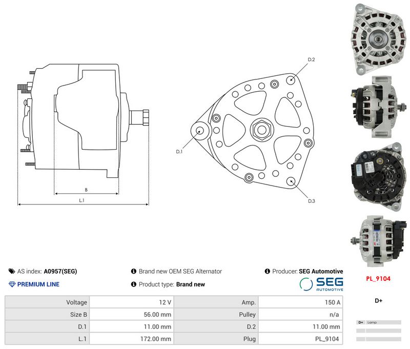 Generaator, AS-PL A0957(SEG)