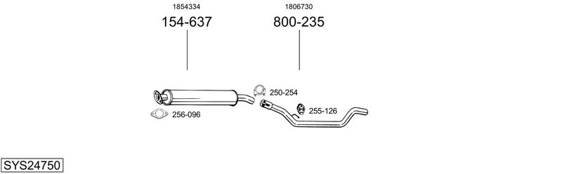 BOSAL kipufogórendszer SYS24750