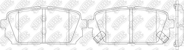 Комплект гальмівних накладок, дискове гальмо, Nibk PN0426