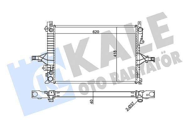 KALE VOLVO Радиатор охлаждения S60 I,S80 I,V70 II,XC70 2.0/3.0 99- с АКП