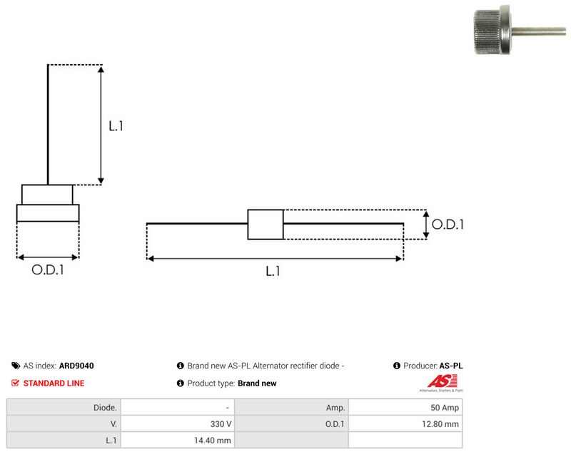 AS-PL ARD9040 Rectifier, alternator