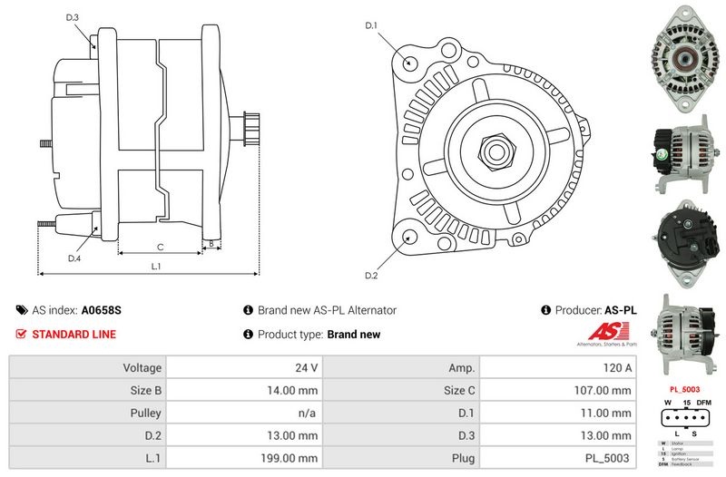 AS-PL A0658S Alternator