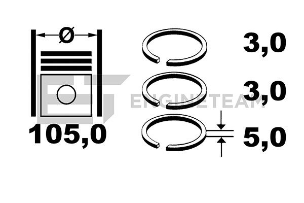 Product Image - Zuigerveerset - R1011600 - ET ENGINETEAM