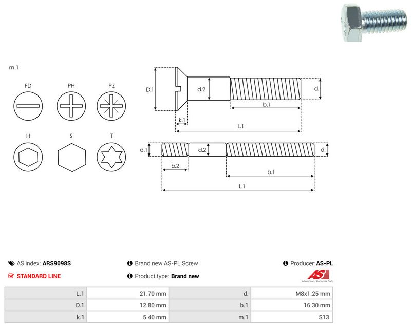 AS-PL ARS9098S Repair Set, alternator