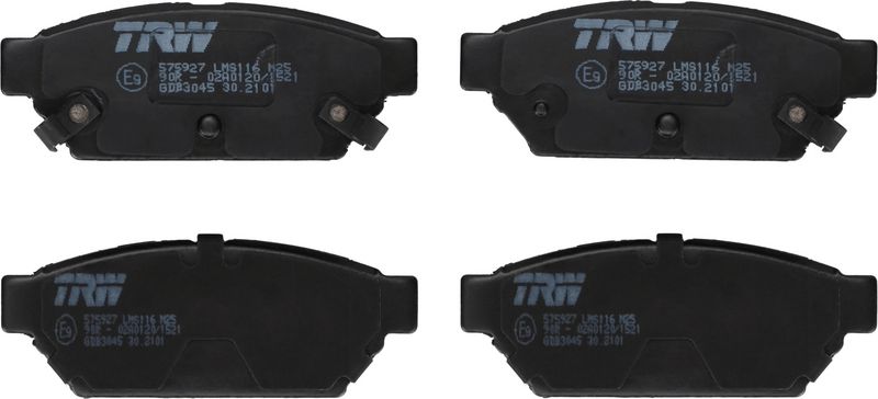Piduriklotsi komplekt, ketaspidur, TRW GDB3045