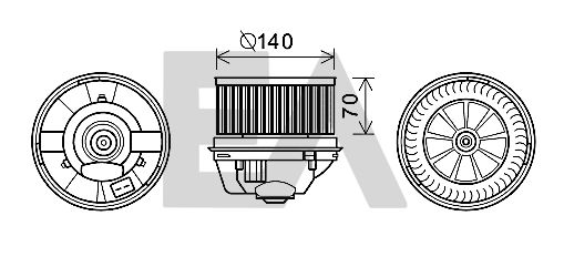 Motor eléctrico, ventilador habitáculo