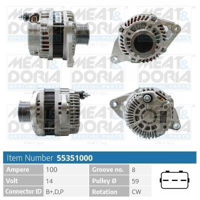 MEAT & DORIA Dynamo / Alternator 55351000