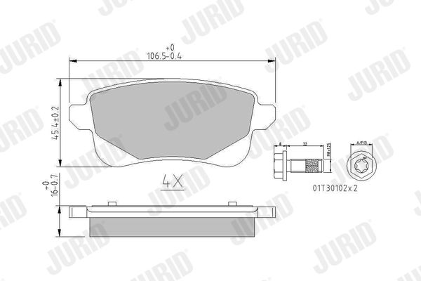 Дискові гальмівні колодки JURID 573785J (комплект)