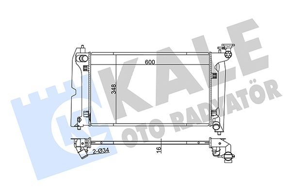 KALE TOYOTA радіатор охолодження Avensis,Corolla 1.4/1.8 01-