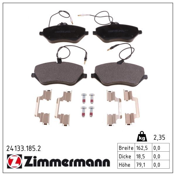 комплект спирачно феродо, дискови спирачки ZIMMERMANN