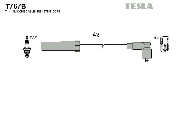 Комплект проводів високої напруги, Tesla T767B