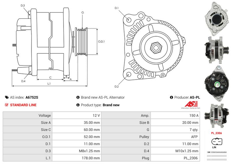 AS-PL A6752S Alternator
