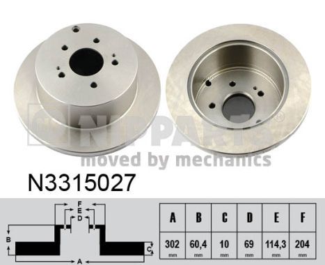 NIPPARTS féktárcsa N3315027