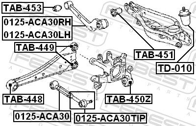 Важіль підвіски, підвіска коліс, Febest 0125-ACA30TIP