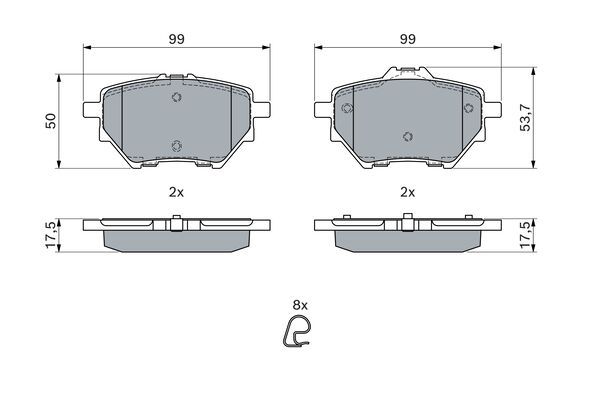 BOSCH CITROEN тормозные колодки задние.C4 Grand Picasso, C4 Picasso 13-, PEUGEOT 308