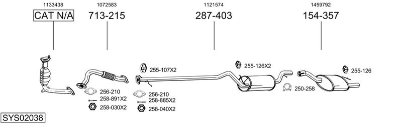 BOSAL kipufogórendszer SYS02038