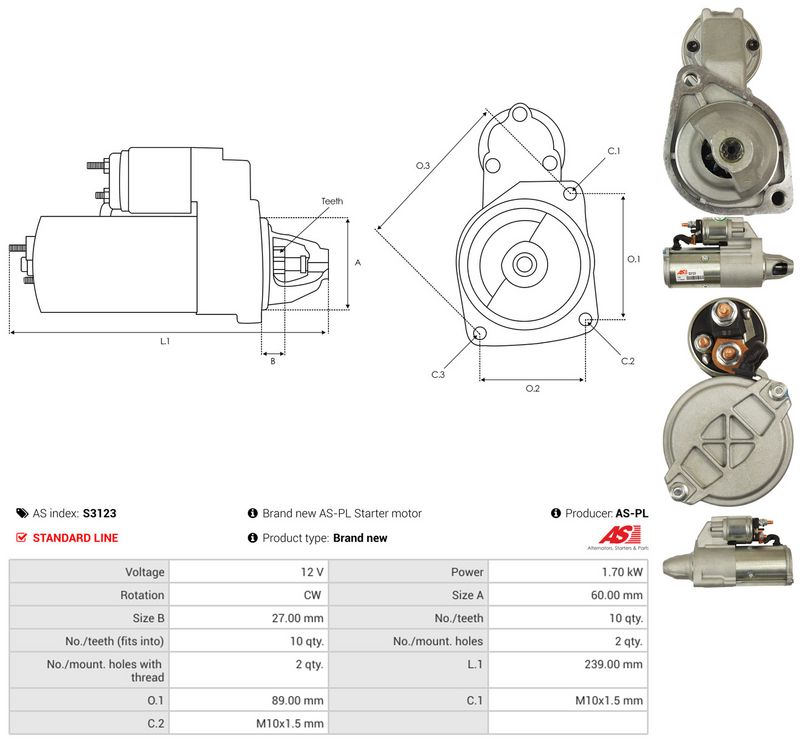 Starter, AS-PL S3123