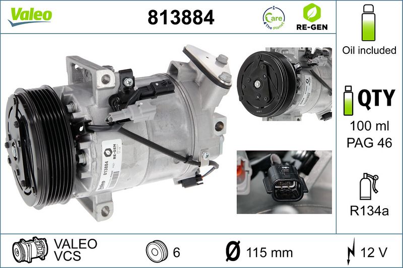 Συμπιεστής, συστ. κλιματισμού  VALEO RE-GEN REMANUFACTURED