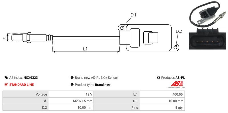 AS-PL NOX9323 NOx Sensor, urea injection