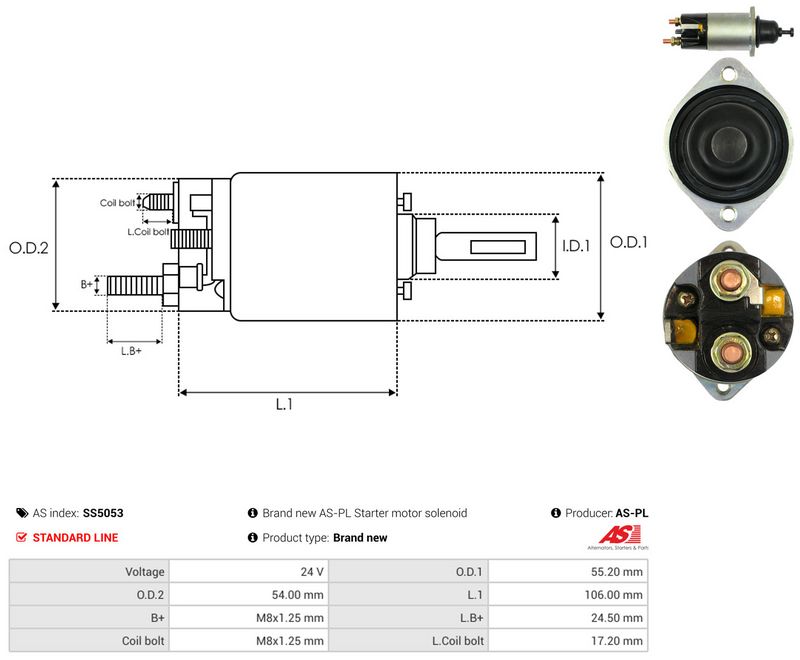 AS-PL SS5053 Solenoid Switch, starter