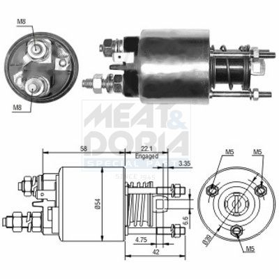 MEAT & DORIA Magneetschakelaar, startmotor 46047