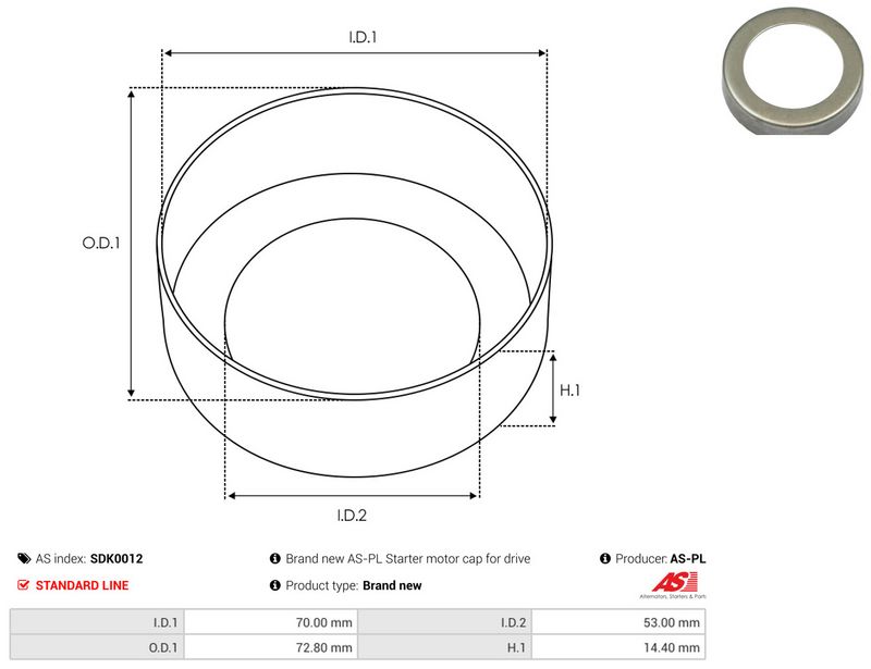 Remondikomplekt, Starter, AS-PL SDK0012
