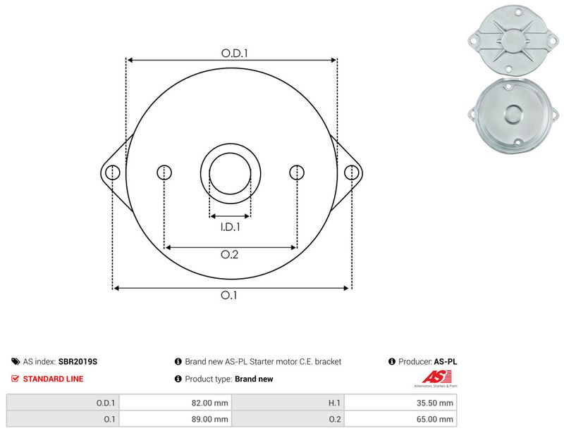 AS-PL SBR2019S Starter Lid, carburettor