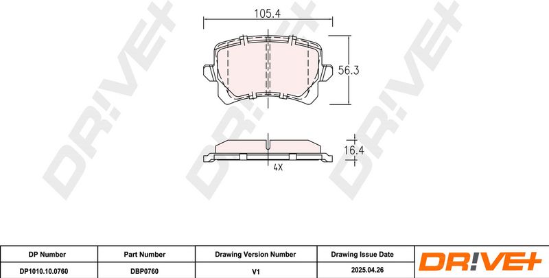 Set placute frana,frana disc DP1010.10.0760 Dr!ve+