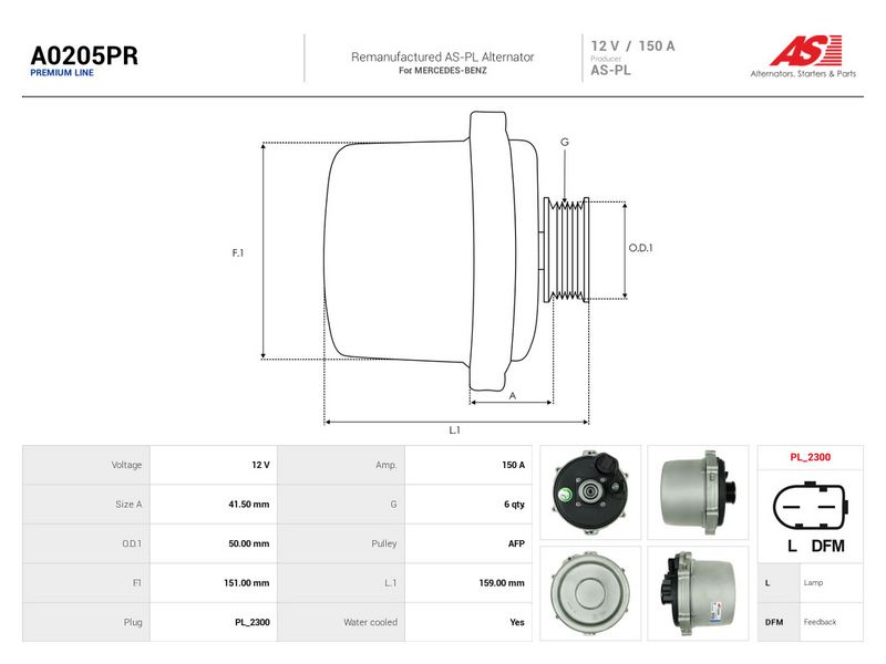 Generaator, AS-PL A0205PR