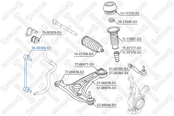 STELLOX 56-00389-SX Link/Coupling Rod, stabiliser bar