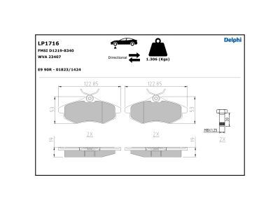 DELPHI LP1716 Brake Pad Set, disc brake