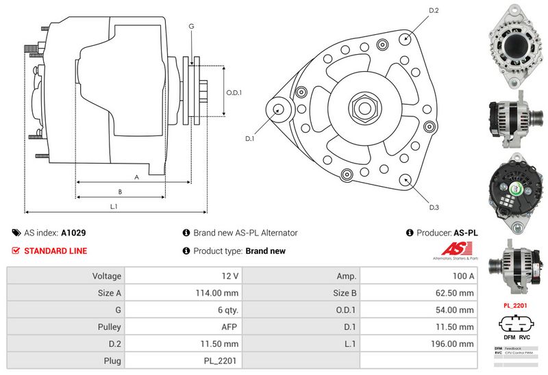 AS-PL A1029 Alternator