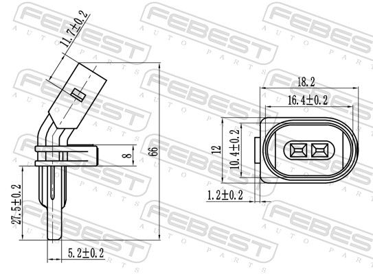 FEBEST 23606-005 Sensor, wheel speed