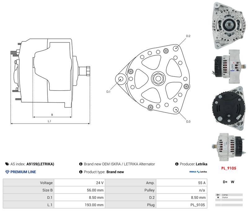 AS-PL A9159(LETRIKA) Alternator