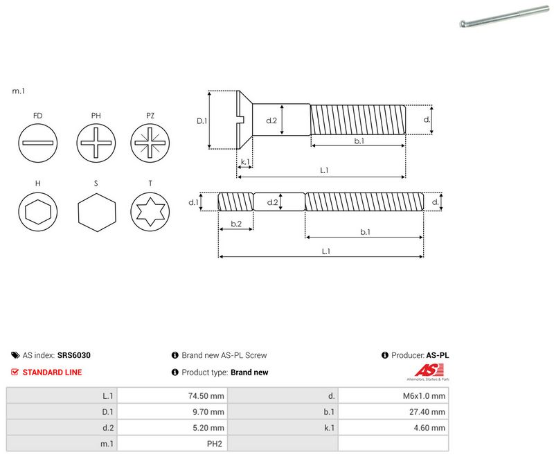 AS-PL SRS6030 Repair Set, alternator
