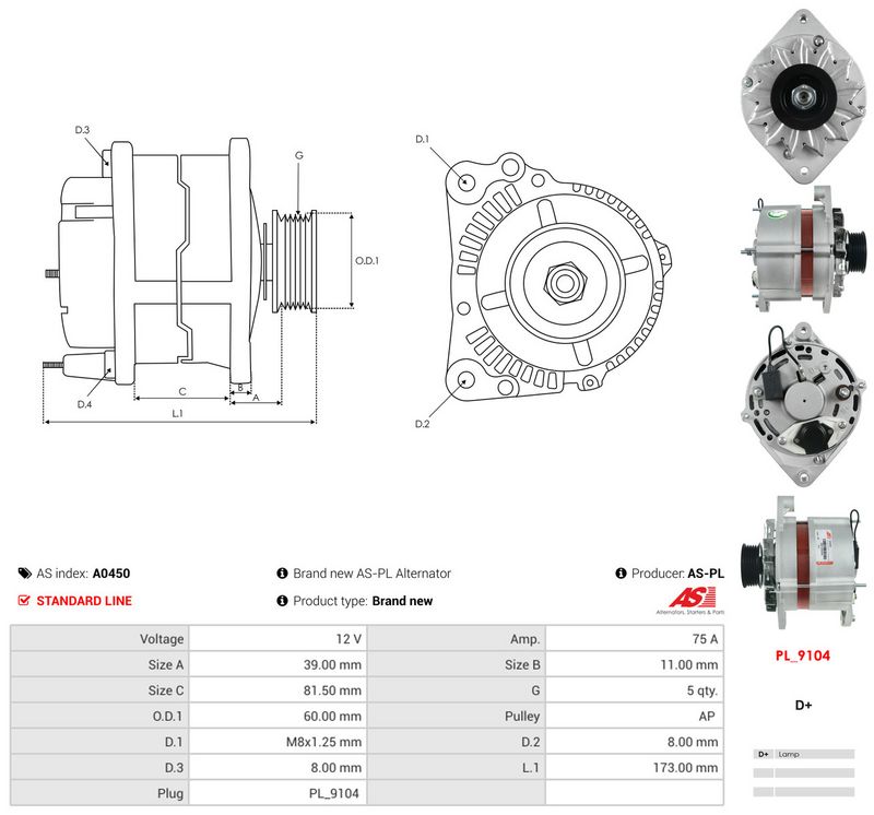 Generaator, AS-PL A0450