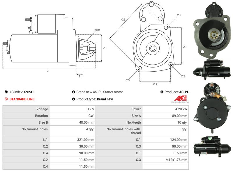 AS-PL S9231 Starter
