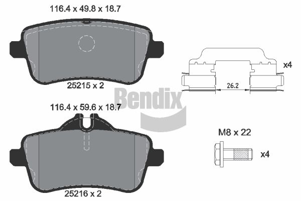 BENDIX Braking fékbetétkészlet, tárcsafék BPD1331