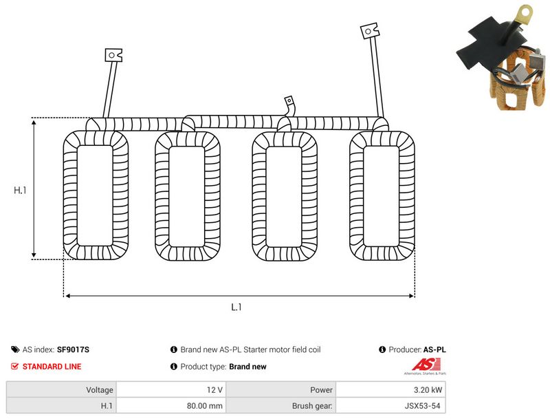 AS-PL SF9017S Field Winding, starter