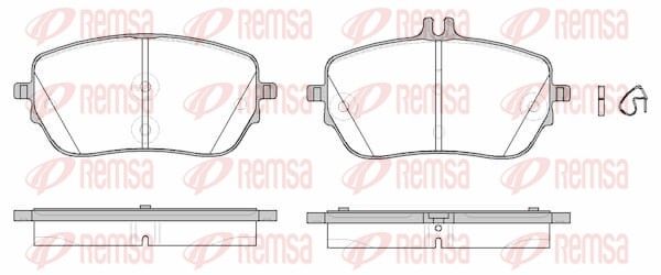 Комплект гальмівних накладок, дискове гальмо, Remsa 1827.00