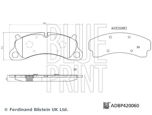BLUE PRINT ADBP420060 Brake Pad Set, disc brake