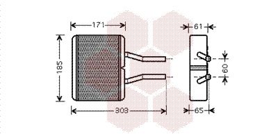 VAN WEZEL Hőcserélő, belső tér fűtés 27006193