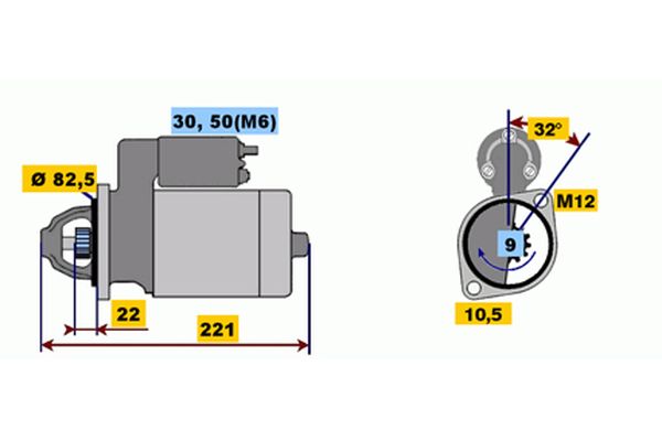 BOSCH önindító 0 001 107 100